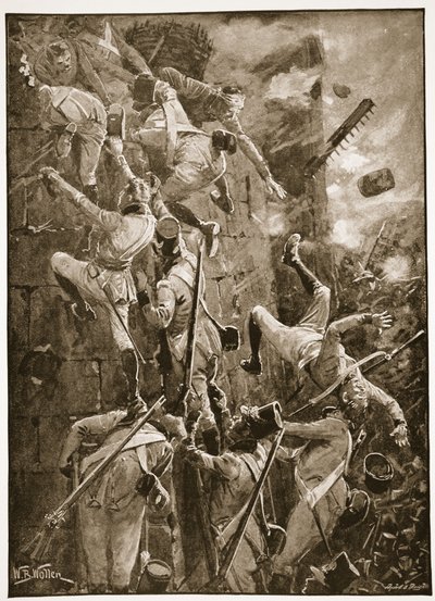 La 5ª Divisione assalta le mura di San Vincente, illustrazione da 